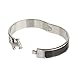 Urparcel Women`s Stylish 316l Stainless Steel Anti-allergic H-shaped Buckle Bracelet Bangle - Silver + Black