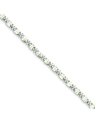 Sterling Silver Green Am. & White Topaz Bracelet
