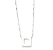 Sterling Silver Square Charm on 16 Beaded Chain Necklace - 16 Inch