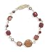 7 14/20 Gold Fill Bracelet with Glass Beads, Red Mother of Pearl and Cultured Freshwater Coin Pearl