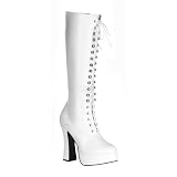 5 Inch Sexy Knee High Boots With Zipper Chunky Heel Platform