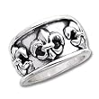 Sterling Silver Antiqued Fleur de Lis Ring