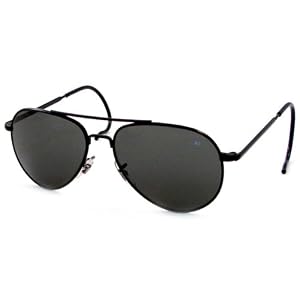 American Optical Sunglasses - Flight Gear General w/ Cable Temples / Frame: Silver w/ Cable Temples Lens: Grey (52 mm)