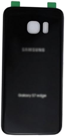 OEM Rear Housing Back Case Battery Door Cover Glass Panel With Adhesive Pre-installed For Samsung Galaxy S7 edge G935,Black(Not fit for S7)