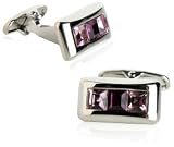SOHO Austrian Crystal Cufflinks in Purple With Gift Box