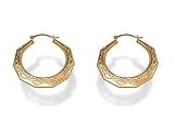 Image of 9ct Gold Octagonal Creole Hoop Earrings