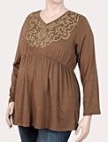 Motherhood Maternity: Plus Size Long Sleeve V-neck Maternity T Shirt