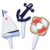 Nautical Sailboat Cupcake Picks - Set of 12