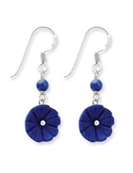 Sterling Silver Lapis Flower Earrings QE1290"