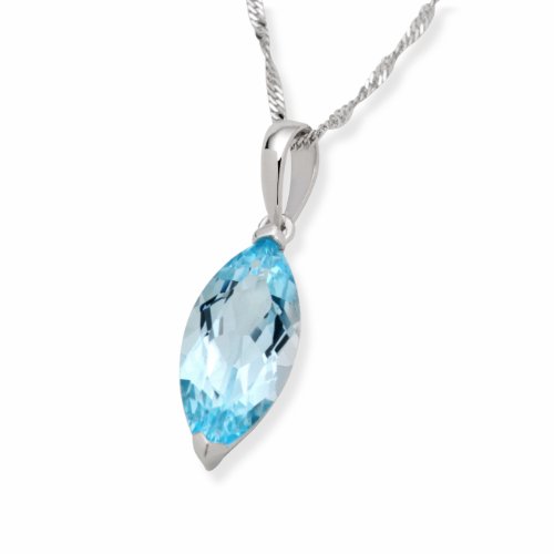 Miore MP069N Halsschmuck 18 Karat (750) Weissgold Blaue Topas Anh&auml;nger Preisvergleich