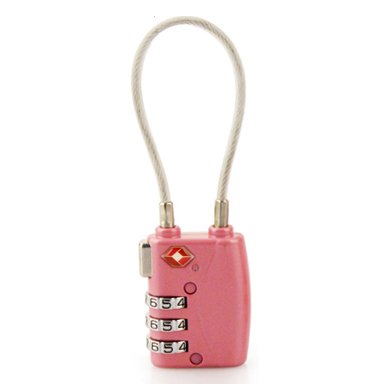 KLOUD City ® Pink 719 TSA accepted cable luggage dial travel lock