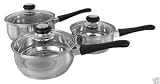 Buckingham Set of Three Saucepans 16 cm/ 1.6 L, 18 cm/ 2.3 L, 20 cm/ 3.2 L