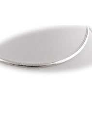OMEGA 3.5mm Oval Domed Sterling Silver Adjustable 16 - 18 Inch Nickel Free Chain Necklace Italy