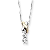 3 Diamond Pendant 1/4 ct. in 14K Two Tone Gold with Chain
