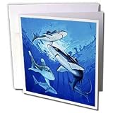 Steve Shachter Art - OPEN WATER SHARKS - Greeting Cards-6 Greeting Cards with envelopes