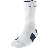 Nike Dri-Fit Elite Basketball Socks (Large, WHITE/MIDNIGHT NAVY//MIDNIGHT NAVY)