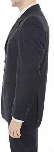 Silvio Bresciani Mens 40R Solid Navy Blue Three Button Super 120s Wool Suit