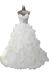 Floor Length  Sweetheart Organza Beaded Lace-Up  Ball Gown  Dress