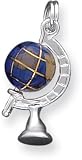 Enameled Globe Charm, Sterling Silver