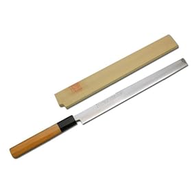 【クリックで詳細表示】堺一文字光秀 和包丁 ステンレス系 白銀 霞研 たこ曳包丁 t5-270mm： ホーム＆キッチン