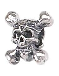 Genuine Zable (TM) Product. 925 Sterling Silver Skull And Crossbones Charm. 100% Satisfaction Guaranteed.