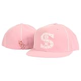 Chicago White Sox Women's Pink Fitted Flat Bill Hat - 7 3/8
