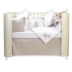 SALE Picci 4 Piece Bedding Set In Crystal- In White/Brown