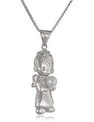 Precious Moments Sterling Silver Boy Angel Pendant Necklace, 18"