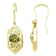 14K Yellow Gold Peridot and Diamond Earrings