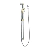 MOEN 3867CP Four Function Hand Shower with Slide Bar, Chrome/Polished Brass