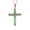 14k Gold Chinese Green Jade Cross