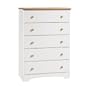 South Shore Furniture, Summertime Collection, 5 Drawer Chest, Pure White and Natural Maple