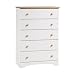 South Shore Furniture, Summertime Collection, 5 Drawer Chest, Pure White and Natural Maple