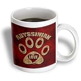Abyssinian Love Cat Breed in Cheetah Print and Red - 11oz Mug