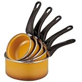 Batterie de 5 casseroles en émail - D: 12 cm à D: 20 cm - brun dégradé