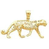 14K Yellow Gold Tiger Pendant