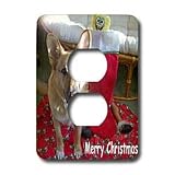 Sandy Mertens Christmas Dog Designs - Christmas German Shepherd - Light Switch Covers - 2 plug outlet cover ~ 3dRose