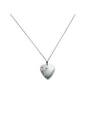 Sterling Silver 16mm Enameled Lily Heart Locket