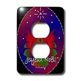 Yves Creations African-American Angels - African-American Christmas Angel Baby Girl Praying With Joyeux Noel Text - Light Switch Covers - 2 plug outlet cover