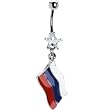 Russian Flag Dangle Belly Ring