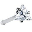 20 Gauge Clear Triangular Cubic Zirconia Nose Bone