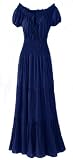 Mid Night Blue Peasant Smocked Dress by Peach Couture