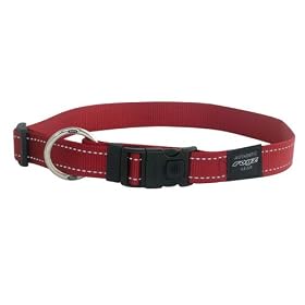 Rogz Reflective 1-Inch Lumberjack Dog Collar, XLarge, Red by Rogz
