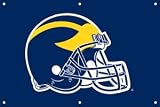 Michigan Wolverines Helmet Indoor/Outdoor Fan Banner 3 ft x 2 ft NCAA College Athletics Fan Shop Sports Team Merchandise