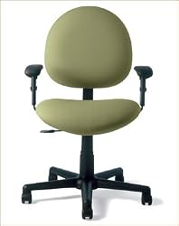 Izzy Softouch Chair, Small Back, w/ Arms (Black Fabric)