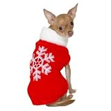 Let It Snow Embroidered Snow Flake Sweater Red XLarge