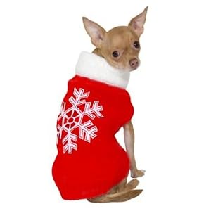 snowflake red dog christmas sweater