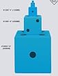 Koplow 200mm d6 Foam Dice, Blue with Black pips