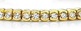 11.70 Ct Round E/F VS Certified Semi Bezel Set Natural Diamond Tennis Bracelet in 14KY
