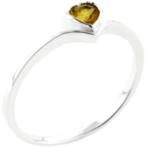 31e291b45wL Size 6 Heart Cz Yellow Ring Gift Sterling Silver Jewelry Fashion